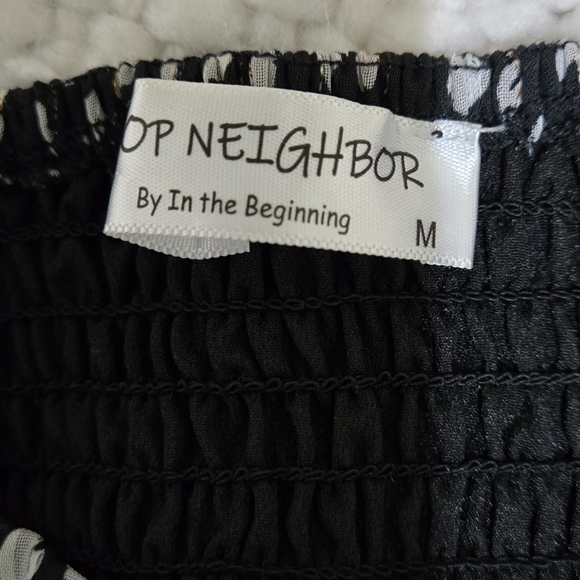 Black And White Leopard Print Tiered Dress Sleeveless Metallic Threading Medium - Picture 15 of 16